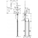 Kitchen tap Deck-mounted material: Brass with shower, color: Black surface: Matt Deck-mounted