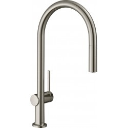Kitchen tap Deck-mounted material: Brass with shower Stainless Steel Finish, color: Chrome surface: Brushed Deck-mounted