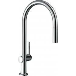 Kitchen tap Deck-mounted material: Brass with shower, color: Chrome surface: Glossy Deck-mounted