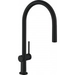 Kitchen tap Deck-mounted material: Brass With Pull-Out Spray 1 jet, color: Black surface: Matt Deck-mounted