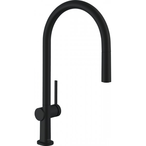 Kitchen tap Deck-mounted material: Brass With Pull-Out Spray 1 jet, color: Black surface: Matt Deck-mounted