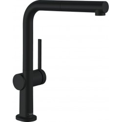 Kitchen tap Deck-mounted material: Brass with shower, color: Black surface: Matt Deck-mounted