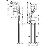 Kitchen tap Deck-mounted material: Brass with shower, color: Chrome surface: Glossy Deck-mounted