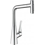 Kitchen tap Deck-mounted material: Brass with shower, color: Chrome surface: Glossy Deck-mounted