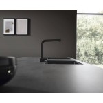 Kitchen tap Deck-mounted material: Brass With Pull-Out Spray 2 jets, color: Black surface: Matt