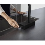 Kitchen tap Deck-mounted material: Brass With Pull-Out Spray 2 jets, color: Black surface: Matt