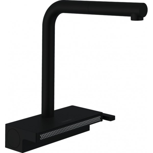 Kitchen tap Deck-mounted material: Brass With Pull-Out Spray 2 jets, color: Black surface: Matt
