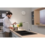 Kitchen tap Deck-mounted material: Brass With Pull-Out Spray 2 jets, color: Chrome surface: Brushed Kitchen tap Deck-mounted material: Brass With Pull-Out Spray 2 jets, color: Chrome surface: Brushed