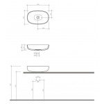 Washbasin Free standing 60x38x12,4 material: Porcelain Without hole Without overflow Bianco Glossy, color: White surface: Glossy Washbasin Free standing 60x38x12,4 material: Porcelain Without hole Without overflow Bianco Glossy, color: White surface: Glossy