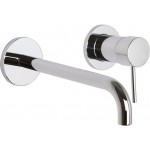 Wash basin tap Wall-mounted concealed - complete set 2 holes material: Brass With push-open waste set 20,2cm, color: Chrome surface: Glossy Wall-mounted - external part Wash basin tap Wall-mounted concealed - complete set 2 holes material: Brass With push-open waste set 20,2cm, color: Chrome surface: Glossy Wall-mounted - external part