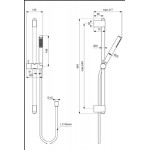 Βέργα ντους 60cm από ορείχαλκο stick με τηλέφωνο & σπιράλ, χρώμα: Χρωμέ επιφάνεια: Γυαλιστερή Βέργες ντους