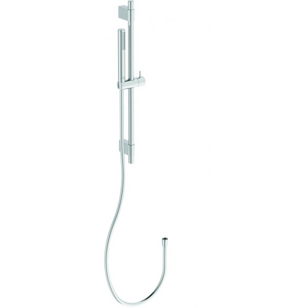 Shower slider rail 60cm material: Brass stick with hand shower & hose, color: Chrome surface: Glossy