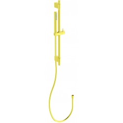 Shower slider rail 60cm material: Brass stick, brushed gold with hand shower & hose, color: Gold surface: Brushed Shower slider rails