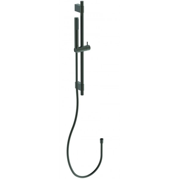 Shower slider rail 60cm material: Brass stick, magnetic grey with hand shower & hose, color: Grey surface: Brushed Shower slider rail 60cm material: Brass stick, magnetic grey with hand shower & hose, color: Grey surface: Brushed