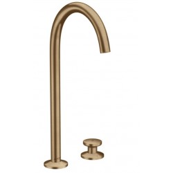 Wash basin tap Deck-mounted L size material: Brass mixer With push-open waste set 260, brushed bronze, color: Bronze surface: Brushed Deck-mounted