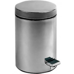 Χαρτοδοχείο stainless steel satin από inox 5 lt επιδαπέδιος τύπος κλειστό, χρώμα: Χρωμέ επιφάνεια: Βουρτσισμένη Χαρτοδοχεία