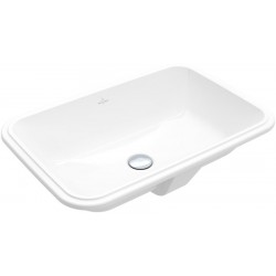 Νιπτήρας υποκαθήμενος 57x37 από πορσελάνη White Alpin (63x43) με υπερχείλιση, χρώμα: Λευκό επιφάνεια: Γυαλιστερή