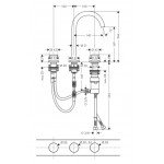 Wash basin tap Deck-mounted dual-level L size material: Brass With push-open waste set 170, polished red gold, color: Pink Gold surface: Glossy Deck-mounted