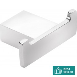 Hook double Flat wall mounted material: Brass, color: Chrome surface: Glossy Hooks