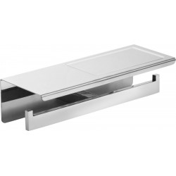 Paper holder double / with shelf material: Brass, color: Chrome surface: Glossy
