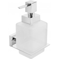 Dispenser από ορείχαλκο επίτοιχος τύπος με τετράγωνη λαβή, 225ml, χρώμα: Χρωμέ επιφάνεια: Γυαλιστερή