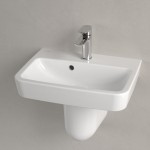 Washbasin Wall-mounted 50x37x16 no pedestal With 1 bowl With hole in the middle material: Porcelain, color: White surface: Glossy Wall-mounted Washbasin Wall-mounted 50x37x16 no pedestal With 1 bowl With hole in the middle material: Porcelain, color: White surface: Glossy Wall-mounted