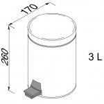 Χαρτοδοχείο από ορείχαλκο Φ17x26, Gold PVD 3 lt επιδαπέδιος τύπος κλειστό, χρώμα: Χρυσό επιφάνεια: Γυαλιστερή Χαρτοδοχεία