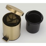 Χαρτοδοχείο από ορείχαλκο Φ17x26, Gold PVD 3 lt επιδαπέδιος τύπος κλειστό, χρώμα: Χρυσό επιφάνεια: Γυαλιστερή Χαρτοδοχεία