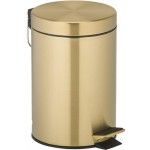 Waste bin material: Brass 3 lt Closed Floor standing, color: Gold surface: Glossy Dustbins