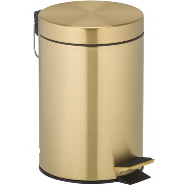 Waste bin material: Brass 3 lt Closed Floor standing, color: Gold surface: Glossy Dustbins