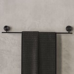 Towel 60cm brushed black PVD Fixed material: Brass single, color: Black surface: Brushed Towel rails