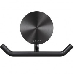 Άγκιστρο από ορείχαλκο διπλό brushed black PVD, χρώμα: Μαύρο επιφάνεια: Βουρτσισμένη Άγκιστρα