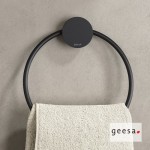 Towel ring closed material: Brass, color: Black surface: Matt Towel rings Towel ring closed material: Brass, color: Black surface: Matt Towel rings