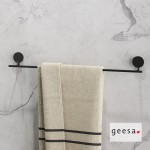 Πετσετοθήκη 60cm σταθερή από ορείχαλκο μονή, χρώμα: Μαύρο επιφάνεια: Ματ Πετσετοθήκες