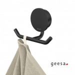 Hook double Flat wall mounted material: Brass, color: Black surface: Matt Hooks Hook double Flat wall mounted material: Brass, color: Black surface: Matt Hooks