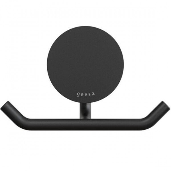 Hook double Flat wall mounted material: Brass, color: Black surface: Matt Hooks Hook double Flat wall mounted material: Brass, color: Black surface: Matt Hooks