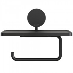 Paper holder with shelf material: Brass 18,5x13, color: Black surface: Matt Toilet paper holders