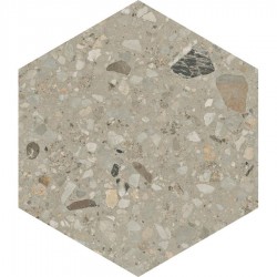 Floor tiles 25x21,6 Italy naturalle, esagona, 9mm, style: mosaic 1st choice rettificato surface: Matt, hue: Grey Plain tiles