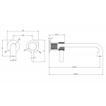 Wash basin tap Wall-mounted - external part 2 holes mixer Without waste, color: Bronze material: Brass surface: Brushed Wall-mounted - external part