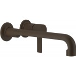 Wash basin tap Wall-mounted - external part 2 holes mixer Without waste, color: Bronze material: Brass surface: Brushed Wall-mounted - external part