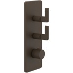 Μπαταρία ντουζιέρας εντοιχιζόμενη εξωτερικό μέρος 2 εξόδων από ορείχαλκο θερμοστατική με ξεχωριστές εξόδους με πλακέτα οριζόντια ή κάθετη τοποθέτηση, Dark Bronze, χρώμα: Μπρονζέ επιφάνεια: Βουρτσισμένη Εντοιχιζόμενες εξωτερικό μέρος