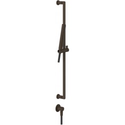Shower slider rail 80cm material: Brass with hand shower, hose & outlet elbow, color: Bronze surface: Brushed Shower slider rails
