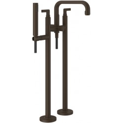Bathtub tap Floor-standing external part material: Brass, color: Bronze surface: Brushed Floor standing