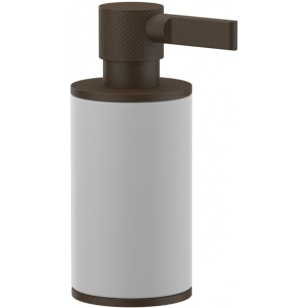 Dispenser countertop material: Brass, color: White/Bronze surface: Brushed Soap dispensers