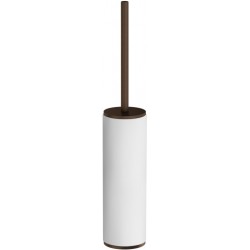 Brush (broom) Floor standing material: Brass, color: White/Bronze surface: Brushed Toilet brush holders