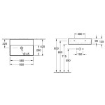 Νιπτήρας επίτοιχος 60x42x13,5 χωρίς υπερχείλιση, white alpine με 1 γούρνα χωρίς κολώνα χωρίς οπή  από πορσελάνη, χρώμα: Λευκό επιφάνεια: Γυαλιστερή Επίτοιχοι