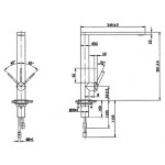 Kitchen tap Deck-mounted material: Inox, color: Chrome surface: Brushed Deck-mounted