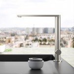 Kitchen tap Deck-mounted material: Inox, color: Chrome surface: Brushed Deck-mounted