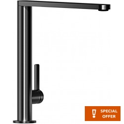 Μπαταρία κουζίνας επικαθήμενη από inox L-spout, anthracite, χρώμα: Μαύρο επιφάνεια: Βουρτσισμένη Επικαθήμενες