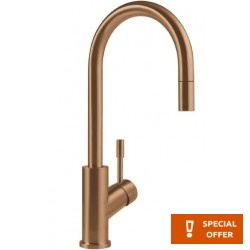 Μπαταρία κουζίνας επικαθήμενη από inox με ντους C-spout, Bronze, χρώμα: Μπρονζέ επιφάνεια: Ματ Επικαθήμενες